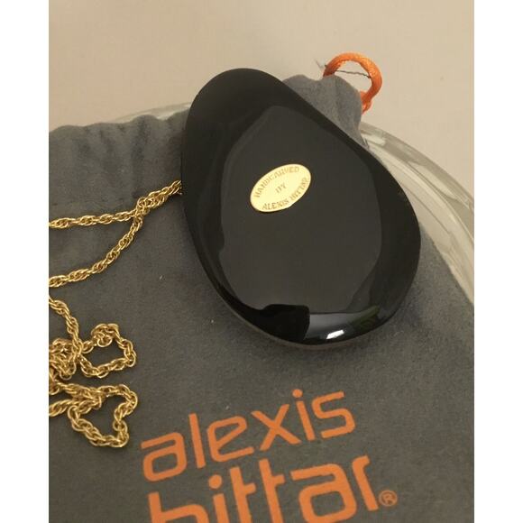 Alexis Bittar Lucite w/Brown/Rose Crystals Pendant Necklace-NWOT Retails $495 - Picture 2 of 5